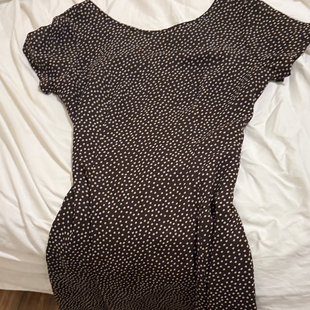 Elegant Black and White Polka Dot Dress